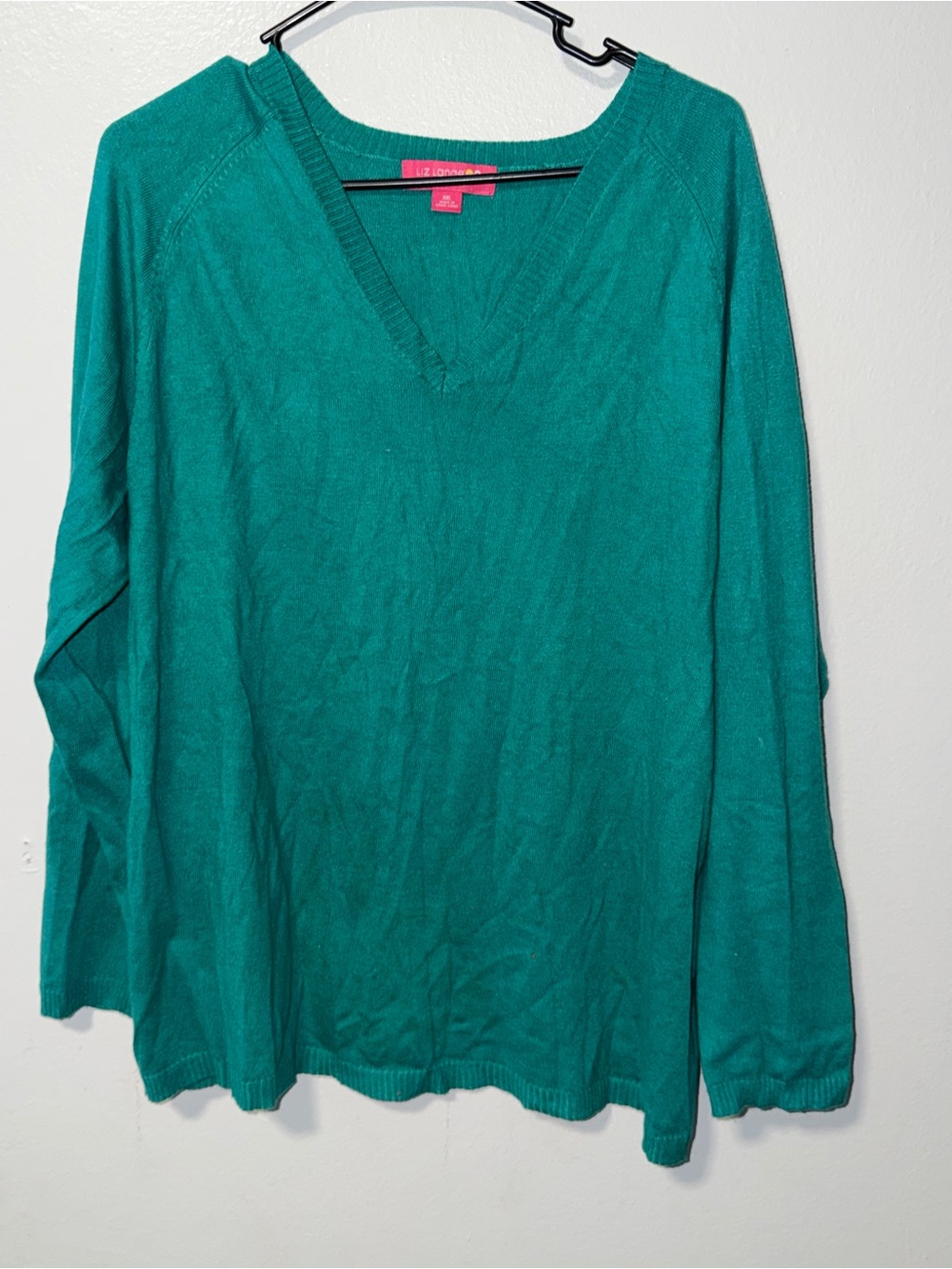 Liz Claiborne Emerald Green V-Neck Women's Sweater